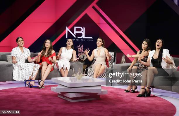 Aleyda Ortiz, Nastassja Bolivar, Clarissa Molina, Ana Patricia Gamez and Vanessa De Roide are seen during Facebook Live: Nuestra Belleza Latina...