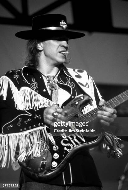 Stevie Ray Vaughan performs in St. Paul, Minnesota in July 1986.