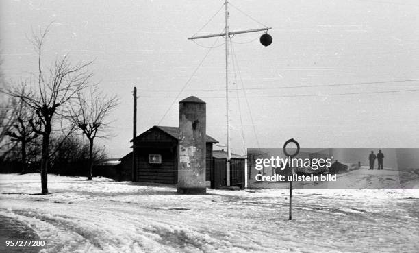 Das Ostseebad Ahlbeck auf der Insel Usedom im Winter 1957. Foto : Reinhard Kaufhold - Mindere technische Qualität bedingt durch historische Vorlage -