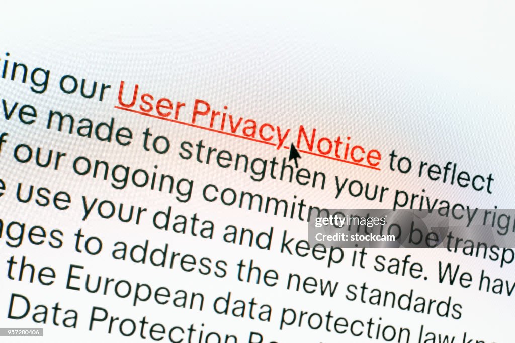 Informazioni sull'"Informativa sulla privacy" sullo schermo del computer