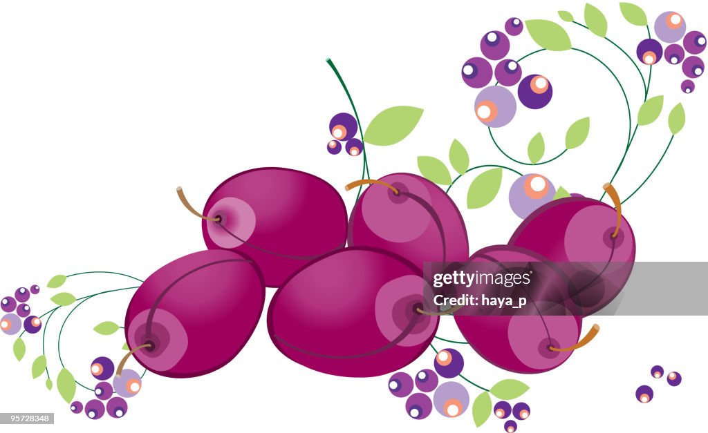 Decorative Ornament With Plums