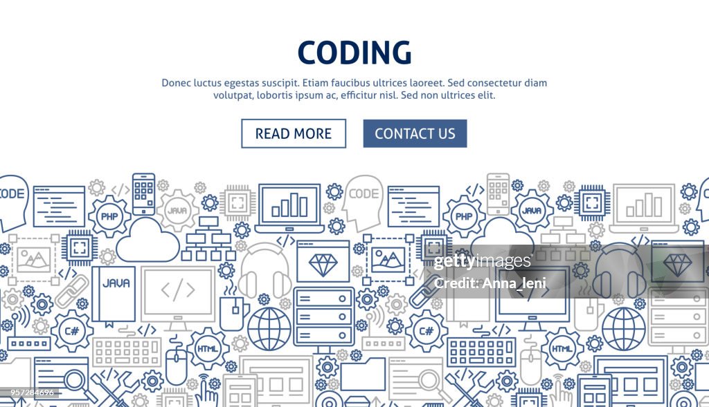 Coding Banner Design High-Res Vector Graphic - Getty Images