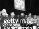 Last party conference of the West German SPD before the reunification of the two German states, Oskar Lafontaine is applauded after his nomination...