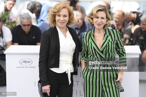 Actresses Cecilia Roth and Mercedes Moran attend the photocall for "El Angel" during the 71st annual Cannes Film Festival at Palais des Festivals on...