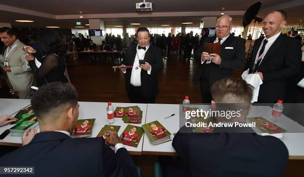 Liverpool players during meet and greet and signing session during the Player Awards at Anfield on May 10, 2018 in Liverpool, England.