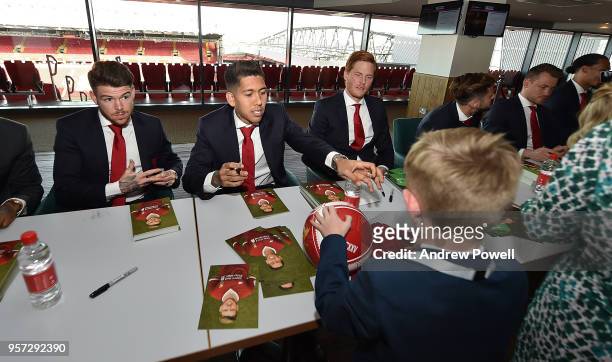 Liverpool players during meet and greet and signing session during the Player Awards at Anfield on May 10, 2018 in Liverpool, England.