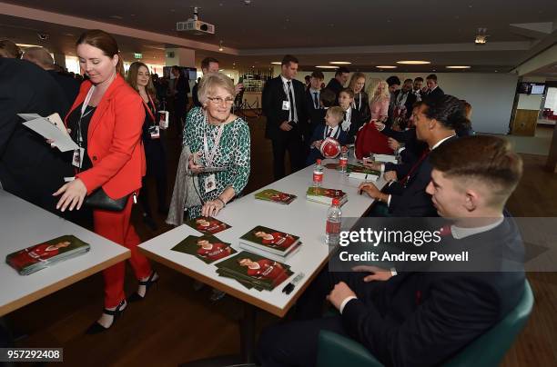 Liverpool players during meet and greet and signing session during the Player Awards at Anfield on May 10, 2018 in Liverpool, England.