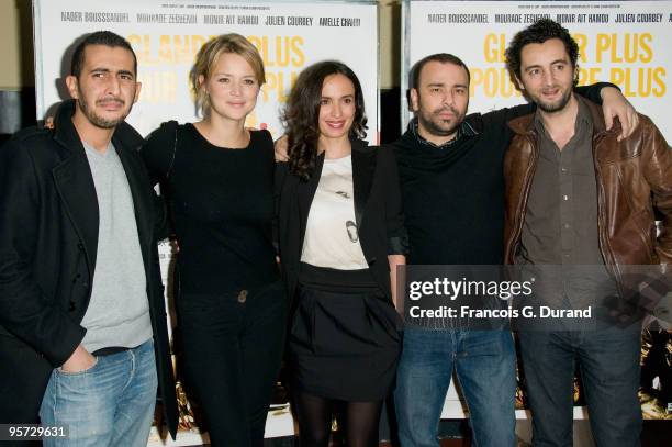 Mourade Zeguendi, Virginie Efira, Amelle Chahbi, Nabil Ben Yadir and Nader Boussandel attend "Les Barons" Paris Premiere at UGC Cine Cite des Halles...