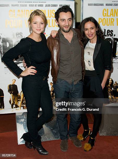 Virginie Efira, Nader Boussandel and Amelle Chahbi attend "Les Barons" Paris Premiere at UGC Cine Cite des Halles on January 12, 2010 in Paris,...