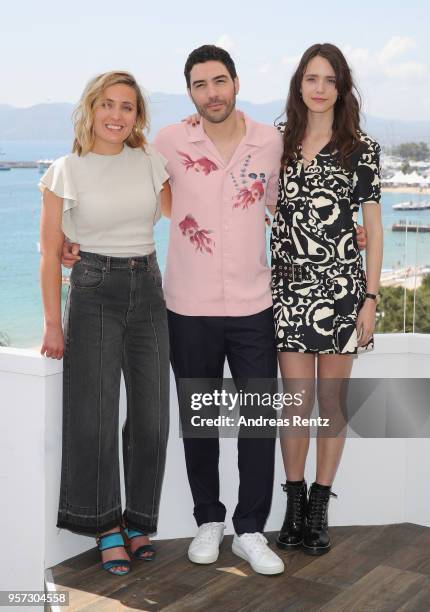 Quinzaine Jury members Marie Monge, Tahar Rahim and Stacy Martin attend the photocall for Quinzaine Jury during the 71st annual Cannes Film Festival...