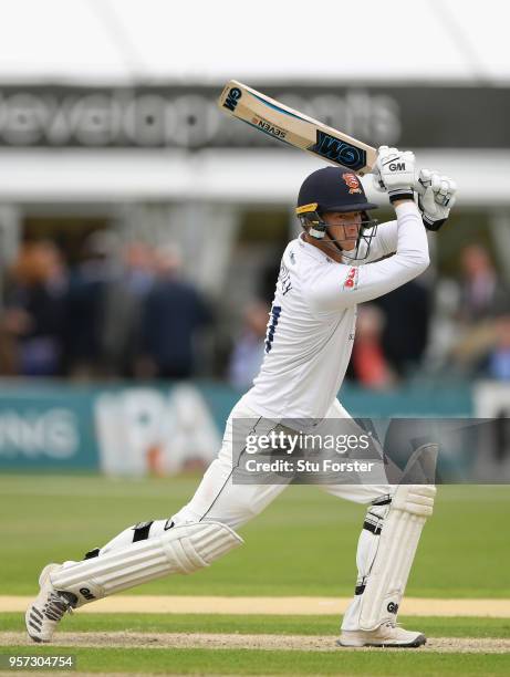 Essex batsman Tom Westley drives during day one of the Specsavers County Championship Division One match between Worcestershire and Essex at New Road...