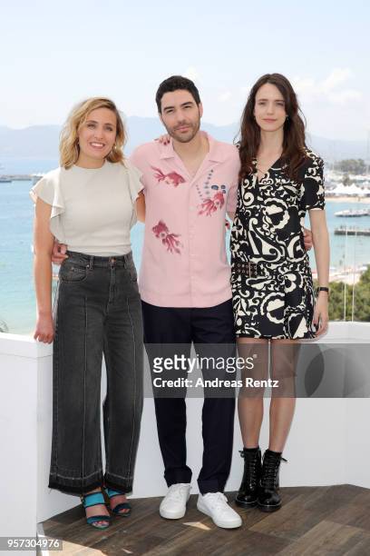 Quinzaine Jury members Marie Monge, Tahar Rahim and Stacy Martin attend the photocall for Quinzaine Jury during the 71st annual Cannes Film Festival...