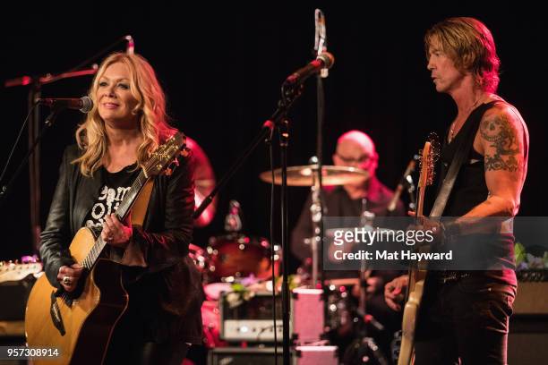 Nancy Wilson of Heart and Duff McKagan of Guns and Roses perform on stage during the MusiCares Concert For Recovery presented by Amazon Music at the...