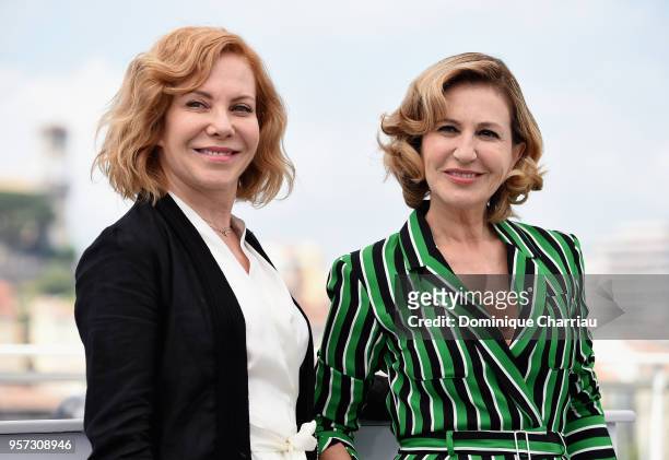 Mercedes Moran and Cecilia Roth attend the "El Angel" Photocall during the 71st annual Cannes Film Festival at Palais des Festivals on May 11, 2018...
