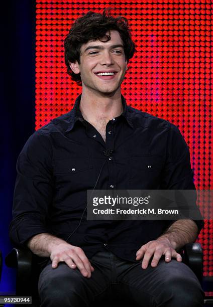 Actor Ethan Peck speaks onstage at the ABC '10 Things I Hate About You' Q&A portion of the 2010 Winter TCA Tour day 4 at the Langham Hotel on January...