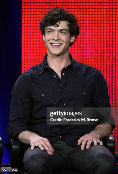 Actor Ethan Peck speaks onstage at the ABC '10 Things I Hate About You' Q&A portion of the 2010 Winter TCA Tour day 4 at the Langham Hotel on January...