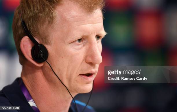 Bilbao , Spain - 11 May 2018; Head coach Leo Cullen during a Leinster Rugby press conference at the San Mames Stadium, in Bilbao, Spain.