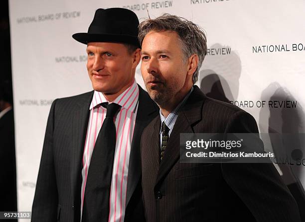 Actor Woody Harrelson and musician Adam Yauch attend the 2010 National Board of Review Awards Gala at Cipriani 42nd Street on January 12, 2010 in New...