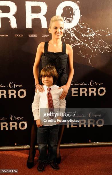 Actress Elena Anaya and actor Kaiet Rodriguez attend the "Hierro" premiere, at Callao Cinema on January 12, 2010 in Madrid, Spain.