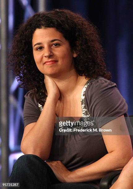 Creator/executive producer Jana Sinyor speaks onstage at the ABC 'Being Erica' Q&A portion of the 2010 Winter TCA Tour day 4 at the Langham Hotel on...