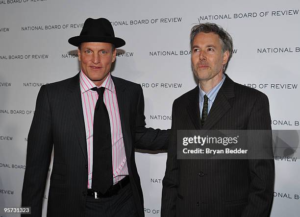 Actor Woody Harrelson and musician Adam Yauch attend the National Board of Review of Motion Pictures Awards gala at Cipriani 42nd Street on January...