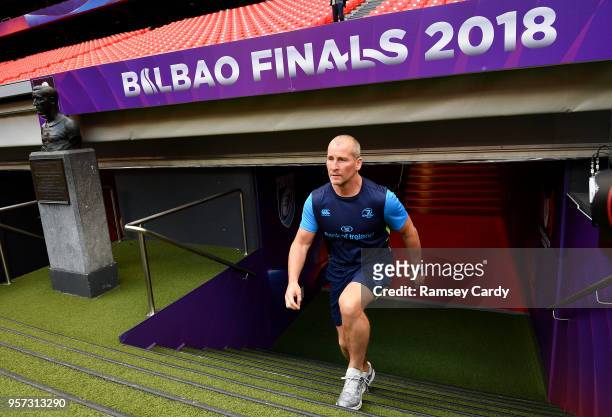 Bilbao , Spain - 11 May 2018; Senior coach Stuart Lancaster ahead of the Leinster Rugby captains run at the San Mames Stadium, in Bilbao, Spain.