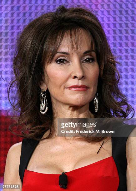 Actress Susan Lucci speaks onstage at the ABC 'Being Erica' Q&A portion of the 2010 Winter TCA Tour day 4 at the Langham Hotel on January 12, 2010 in...