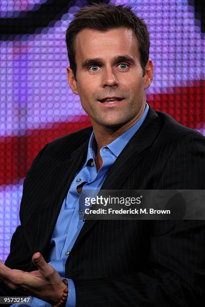 Actor Cameron Mathison speaks onstage at the ABC 'Being Erica' Q&A portion of the 2010 Winter TCA Tour day 4 at the Langham Hotel on January 12, 2010...