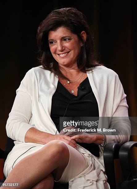Executive producer Julie Hanan Carruthers speaks onstage at the ABC 'Being Erica' Q&A portion of the 2010 Winter TCA Tour day 4 at the Langham Hotel...