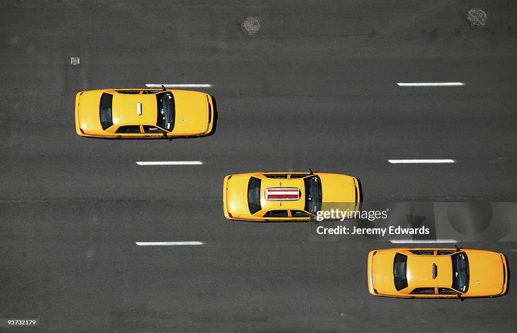 NYC yellow cabs - aerial