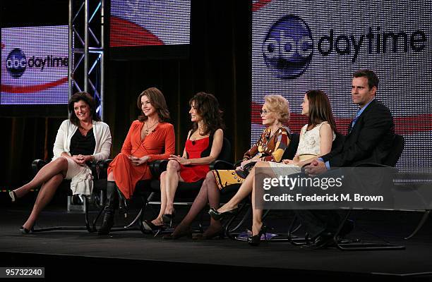 Executive producer Julie Hanan Carruthers, actresses Bobbie Eakes, Susan Lucci, creator Agnes Nixon, actress Rebecca Budig and actor Cameron Mathison...