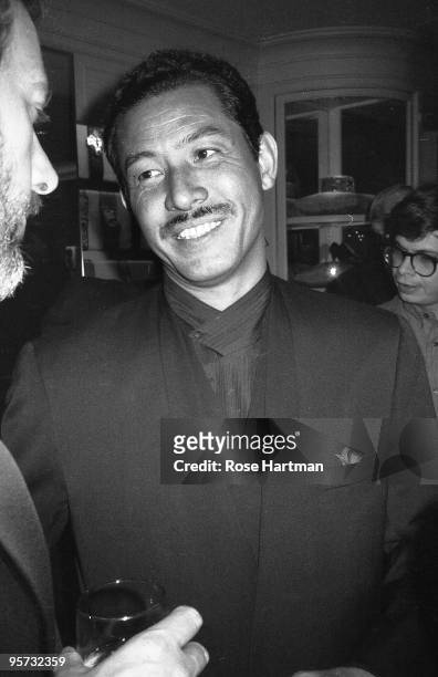 Fashion designer Issey Miyake at a preview at Christie's in 1983 in New York City, New York.
