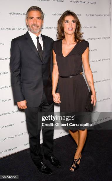 Actor George Clooney and Elisabetta Canalis attend the 2010 National Board of Review Awards Gala at Cipriani 42nd Street on January 12, 2010 in New...