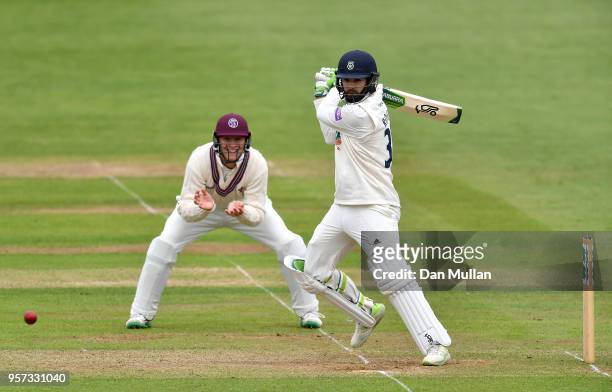 Rilee Rossouw of Hampshire bats during day one of the Specsavers County Championship Division One match between Somerset and Hampshire at The Cooper...
