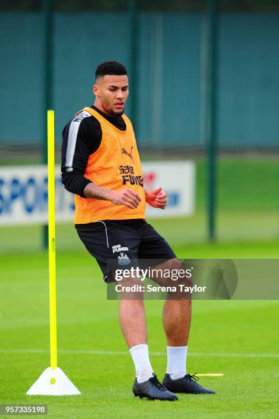 Jamaal Lascelles during the Newcastle United Training Session at the Newcastle United Training Centre on May 11 in Newcastle upon Tyne, England.