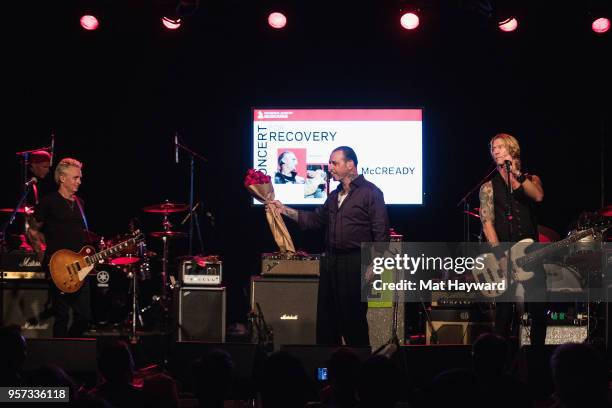 Guitarist Mike McCready of Pearl Jam, Mike Ness of Social Distortion, Chad Smith of Red Hot Chili Peppers and Duff McKagan of Guns and Roses perform...