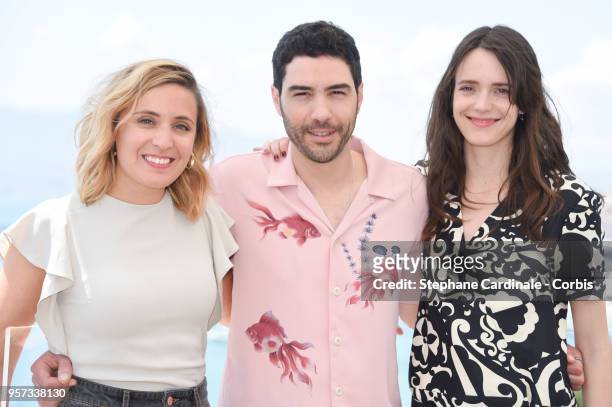 Quinzaine Jury members Marie Monge, Tahar Rahim and Stacy Martin attend the Quinzaine Jury Photocall during the 71st annual Cannes Film Festival at...