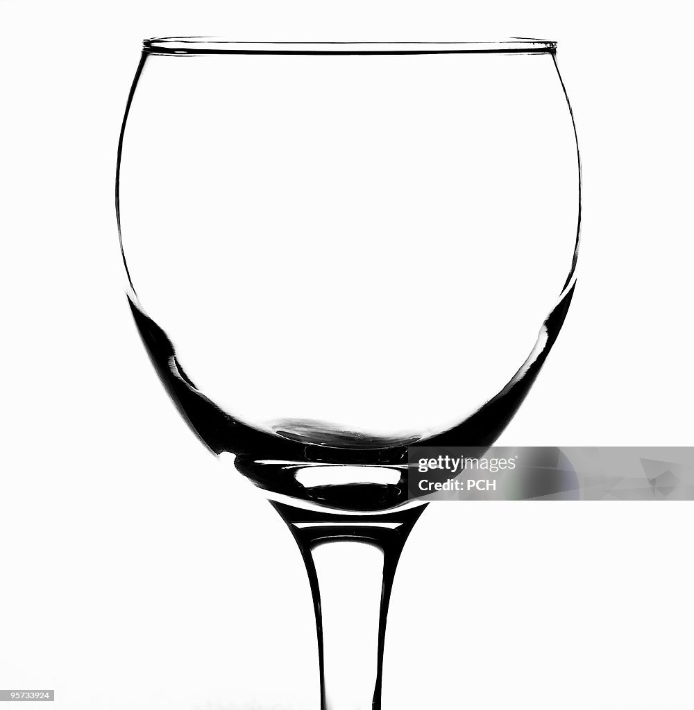 Clear wine glass