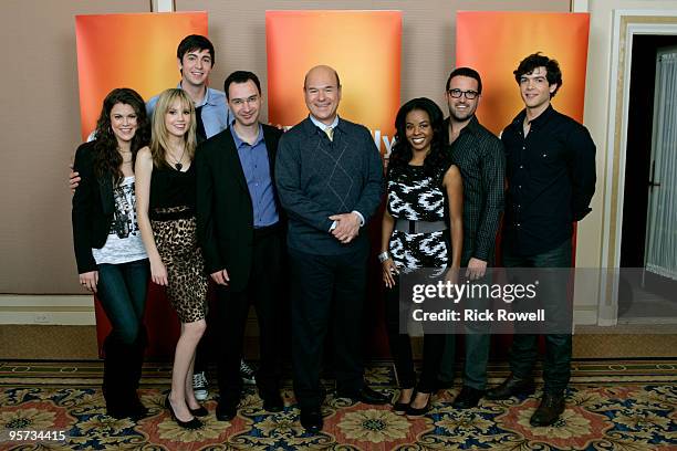 Tuesday, January 12, 2010 - Paul Lee and the executive producer and cast of "10 Things I Hate About You" gather for a photo op at Disney-Disney...