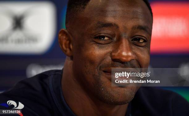 Bilbao , Spain - 11 May 2018; Captain Yannick Nyanga during the Racing 92 Press Conference at San Mames Stadium, in Bilbao, Spain.