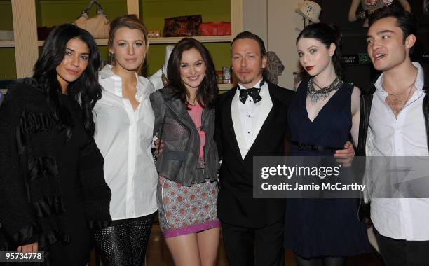 Jessica Szohr,Blake Lively,Leighton Meester,Eric Daman,Michelle Trachtenberg and Ed Westwick attend the "You Know You Want It" publication...