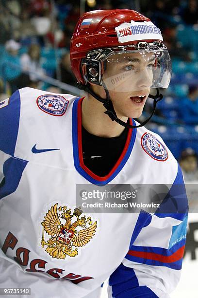 Alexander Burmistrov of Team Russia skates during the 2010 IIHF World Junior Championship Tournament game against Team Russia on January 2, 2010 at...