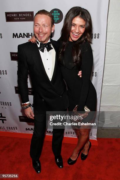 Gossip Girls" costume designer Eric Daman and actress Jessica Szohr attend the "You Know You Want It" publication celebration at Henri Bendel on...