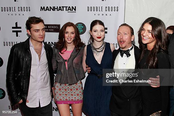 Gossip Girls" actors Ed Westwick, Leighton Meester, Michelle Trachtenberg, costume designer Eric Daman and actress Jessica Szhor attend the "You Know...