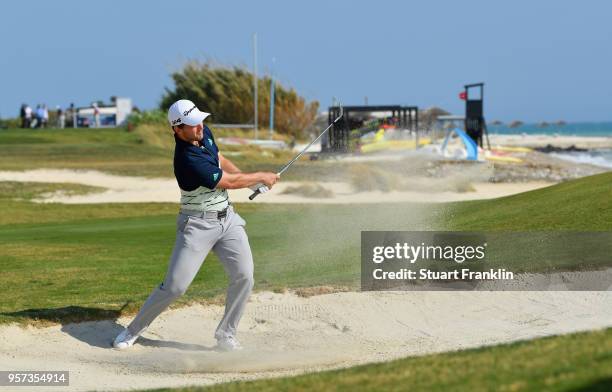 Bradley Neil of Scotland plays from a bunker during day two of the Rocco Forte Open at Verdura Golf and Spa Resort on May 11, 2018 in Sciacca, Italy.