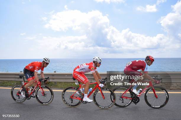 Maxim Belkov of Rusia and Team Katusha-Alpecin / Davide Ballerini of Italy and Team Androni Giocattoli-Sidermec / Markel Irizar Aranburu of Spain and...