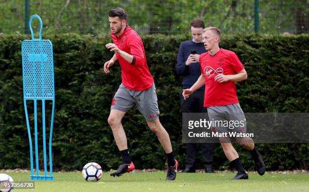 Wesley Hoedt during a Southampton FC training session at the Staplewood Campus on May 11, 2018 in Southampton, England.