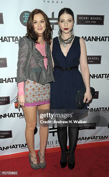 Actresses Leighton Meester and Michelle Trachtenberg attend the "You Know You Want It" publication celebration at Henri Bendel on January 12, 2010 in...