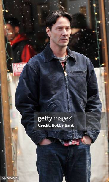 Keanu Reeves on location for "Henry's Crime" on January 12, 2010 in Tarrytown, New York.