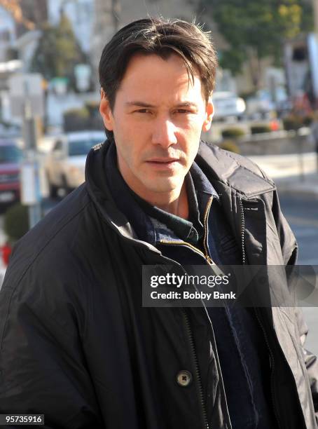 Keanu Reeves on location for "Henry's Crime" on January 12, 2010 in Tarrytown, New York.